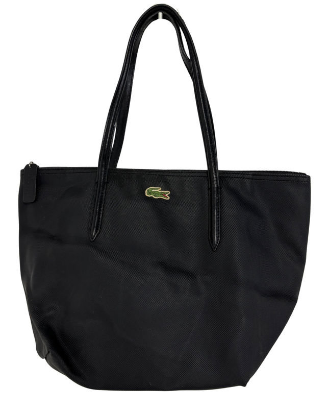 Lacoste Black L.12.12 Concept Textured Piqué Mini Tote Bag
