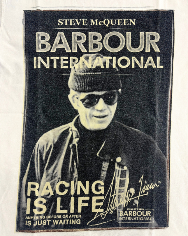 Barbour International Steve McQueen Racing Graphic White T-Shirt - S