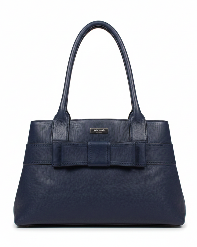 Kate Spade Navy Blue Leather Bow Shoulder Bag
