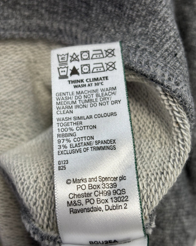 M&S Grey Marl Crew Neck Cotton Sweatshirt