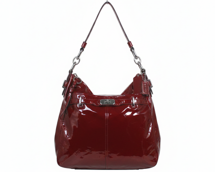 Coach Red Patent Leather Turnlock Shoulder Bag