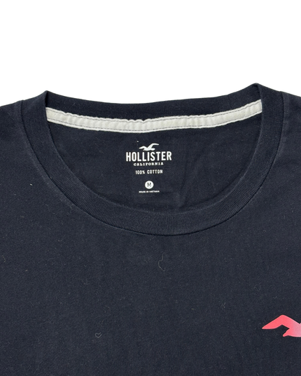 Hollister Gradient Logo Black Long Sleeve Graphic T-Shirt - M