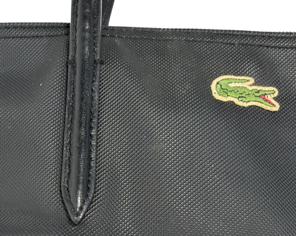 Lacoste Black L.12.12 Concept Textured Piqué Mini Tote Bag