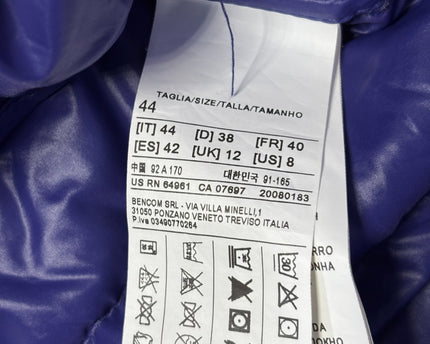 Benetton Purple Lightweight Hooded Puffer Down Jacket