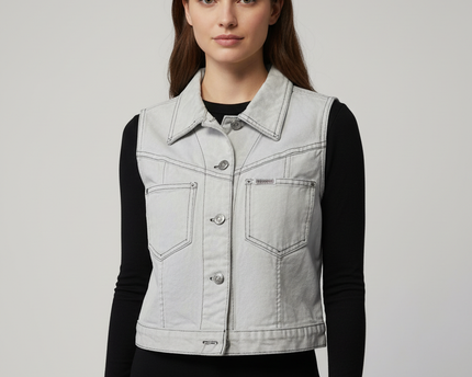 Guess Jeans by Georges Marciano Vintage Grey Denim Vest
