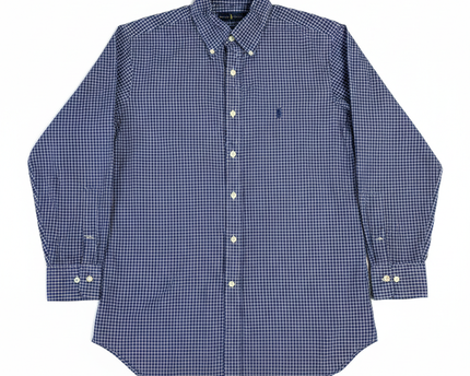 Ralph Lauren Blue/White Check Long Sleeve Button-Down Shirt