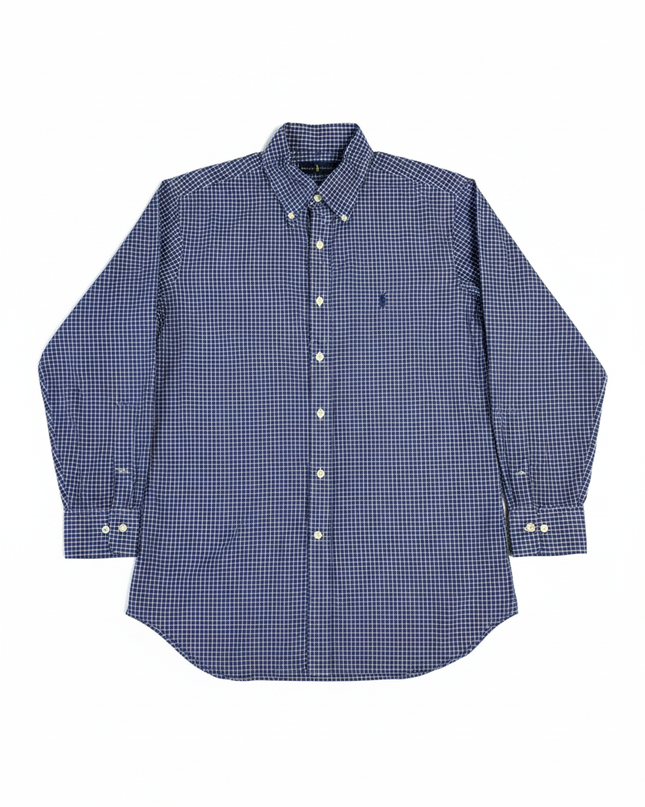 Ralph Lauren Blue/White Check Long Sleeve Button-Down Shirt
