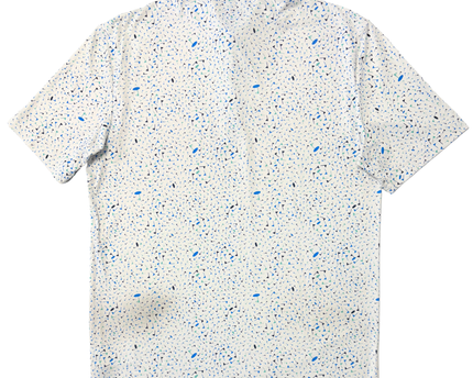 Adidas Parley Ocean Plastic White Multicolor Pattern Golf Polo Shirt