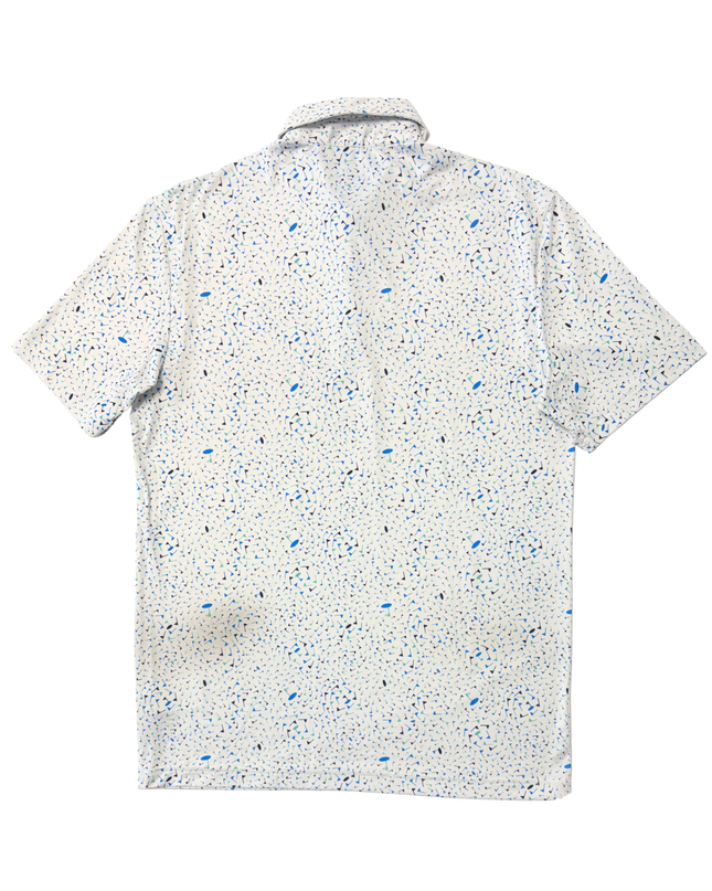 Adidas Parley Ocean Plastic White Multicolor Pattern Golf Polo Shirt