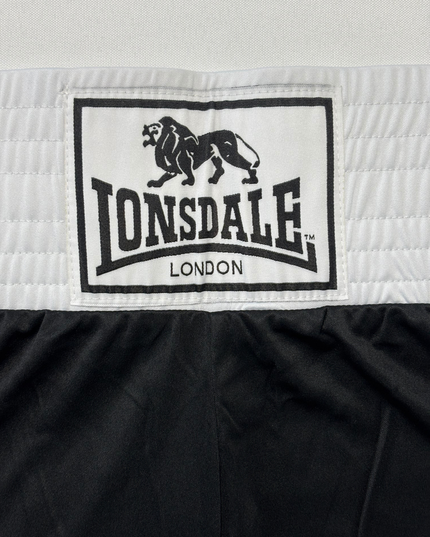 Lonsdale London Black & White Boxing Shorts - L | Waist: 33"