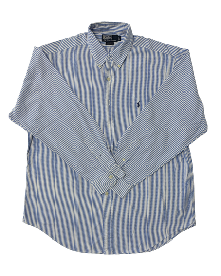 Ralph Lauren Yarmouth Blue Pinstripe Oxford Shirt - XL
