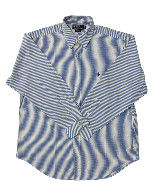 Ralph Lauren Yarmouth Blue Pinstripe Oxford Shirt - XL