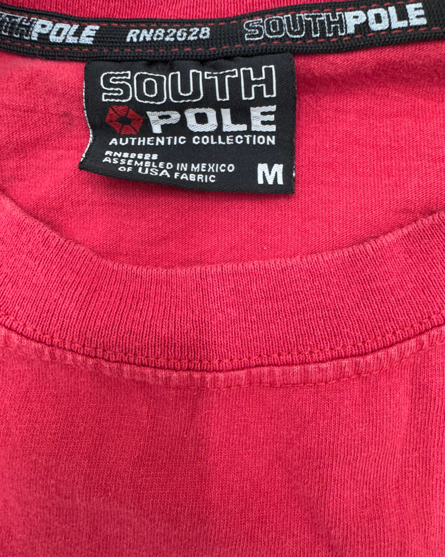 SouthPole Vintage Y2K Puff Logo Spell-out Red T-Shirt - M