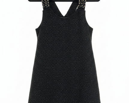n° 99 Black Embellished Tweed Shimmer Mini Dress