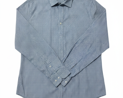 Country Road Blue Slim Fit Checked Cotton Shirt