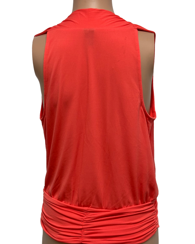 Marciano Coral Ruched Sleeveless Corset Buckle Waist Wrap Top