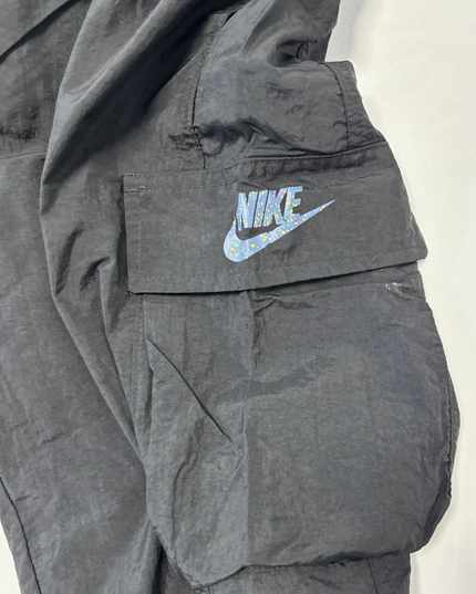 Nike Black Crinkle Nylon Cargo Track Pants
