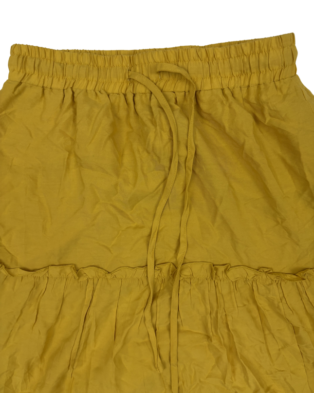 Kirundo Mustard Yellow Tiered Boho Maxi Skirt - XS | With Tag