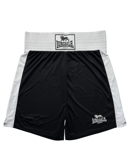 Lonsdale London Black & White Boxing Shorts - L | Waist: 33"