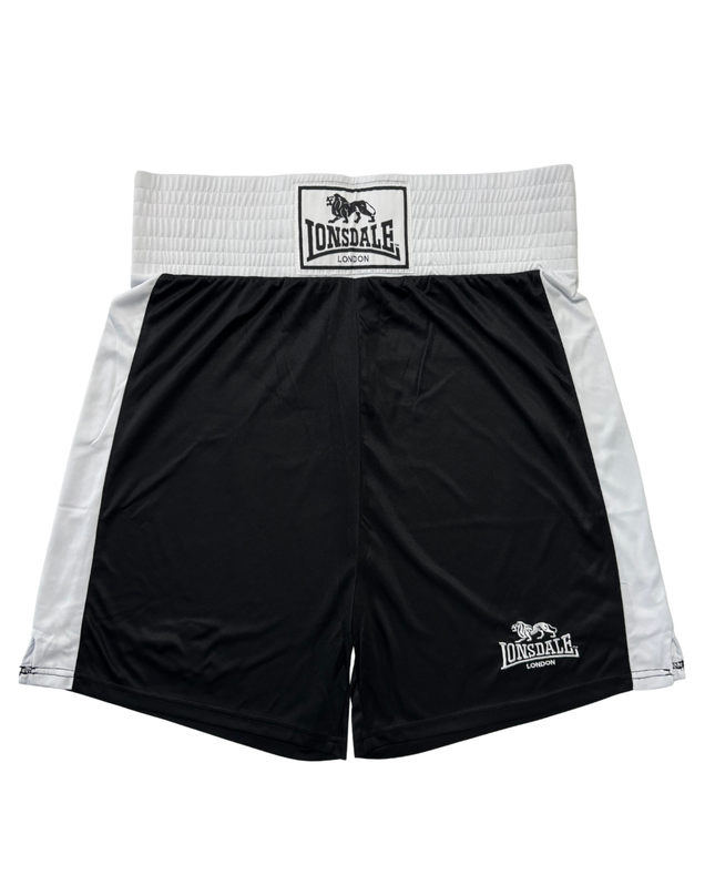 Lonsdale London Black & White Boxing Shorts - L | Waist: 33"