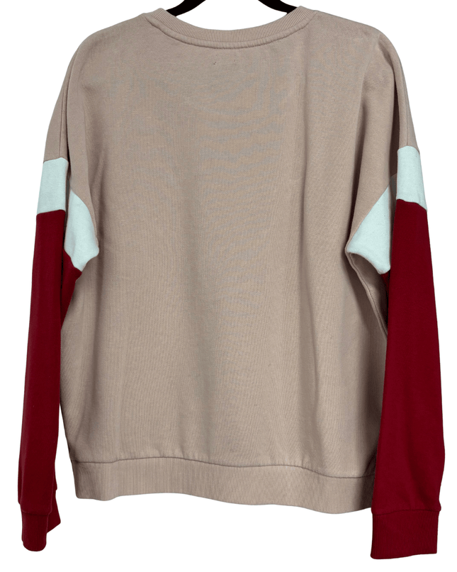 Guess Los Angeles Embroidered Logo Dusty Rose Colorblock Sweatshirt