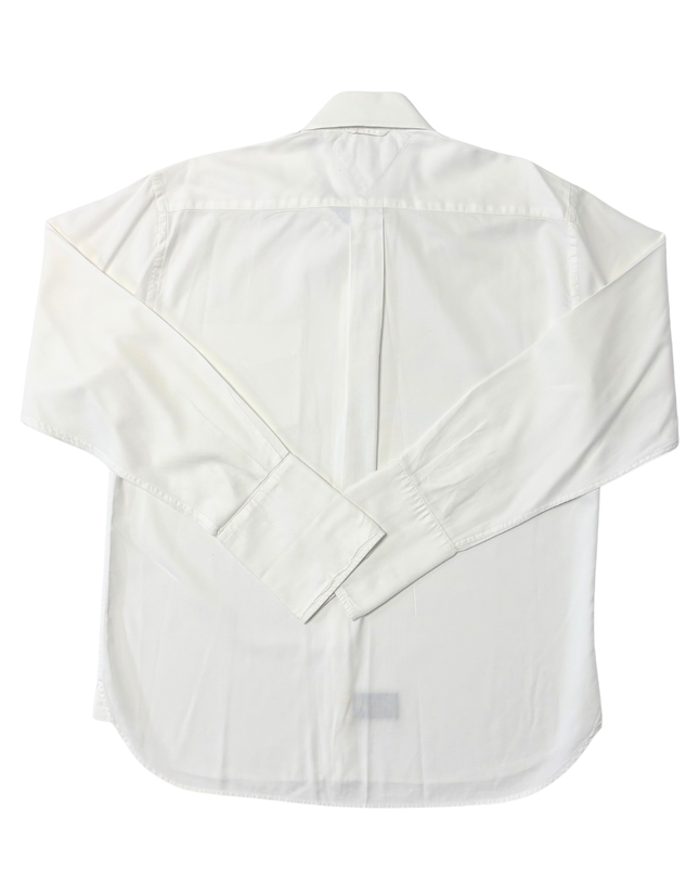 Tommy Hilfiger Blue Gingham Collar Trim White Oxford Shirt