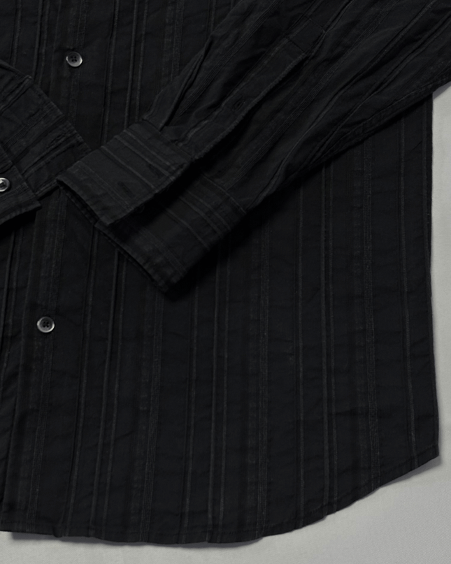 Calvin Klein Modern Fit Long Sleeve Striped Black Button Up Shirt