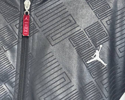 Jordan Black Embossed Pattern Zip-Up Hoodie Jacket