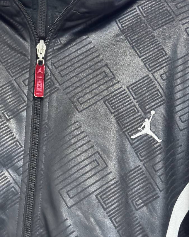 Jordan Black Embossed Pattern Zip-Up Hoodie Jacket