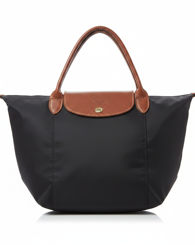 Longchamp Black Le Pliage Nylon Top Handle Bag