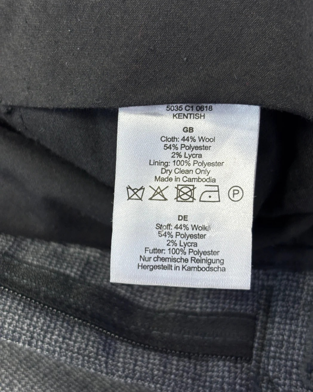 T.M. Lewin Gray Power Stretch Skinny Fit Wool Blend Blazer