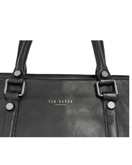 Ted Baker London Black Pebbled Work Bag / Briefcase