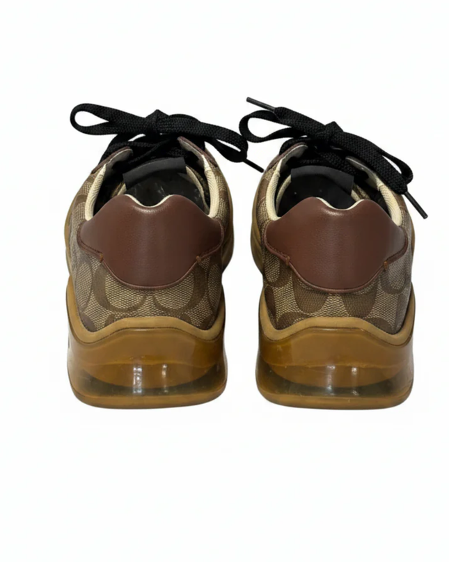 Coach Brown Signature Monogram Low-Top Sneakers