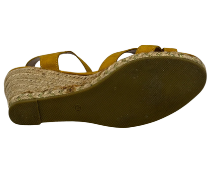ABI Yellow Suede Espadrille Wedge Sandals