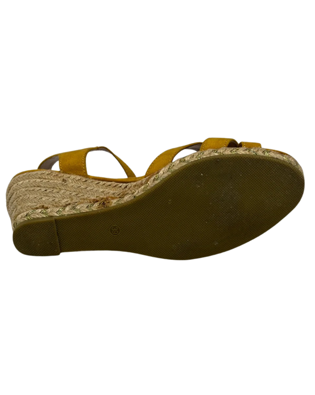 ABI Yellow Suede Espadrille Wedge Sandals