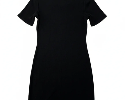 John Richmond Black Ribbed Polo Collar Mini Dress