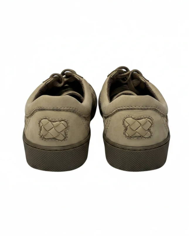 Bottega Veneta Beige Intrecciato Leather Sneakers