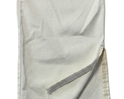 Zara White Straight Leg Frayed Hem Jeans