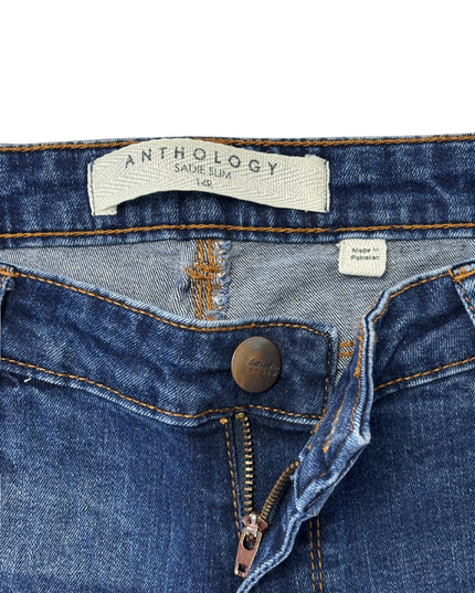 Anthology Sadie Slim Dark Wash Stretch Jeans - L | Waist: 32"