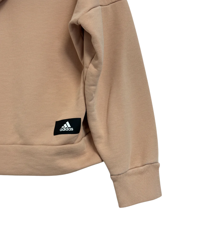Adidas Peach Cropped Graphic Logo Hoodie