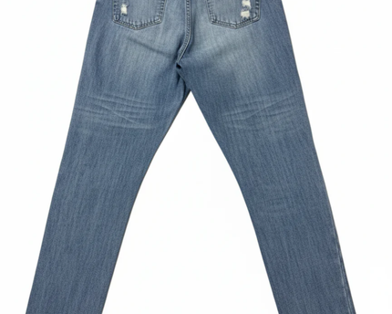 Angel Kiss Blue Distressed High-Rise Tapered Jeans