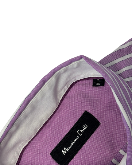 Massimo Dutti Lavender & White Striped Button-Up Shirt - L