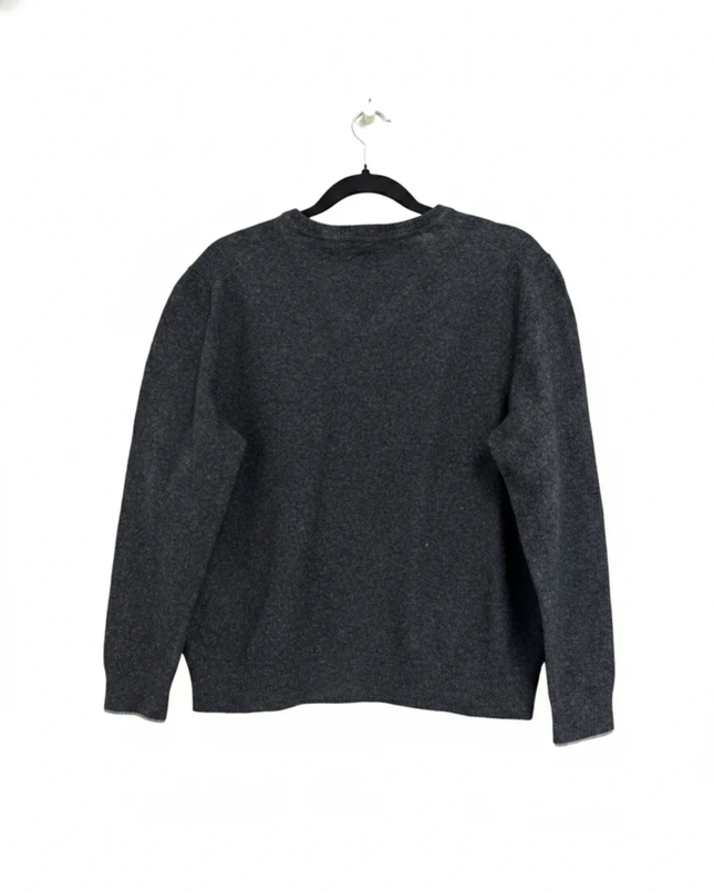 Hugo Boss Grey Extrafine Lambswool V-Neck Sweater