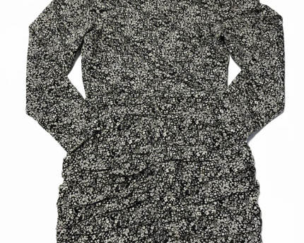 In The Style Black and White Floral Ruched Mini Dress
