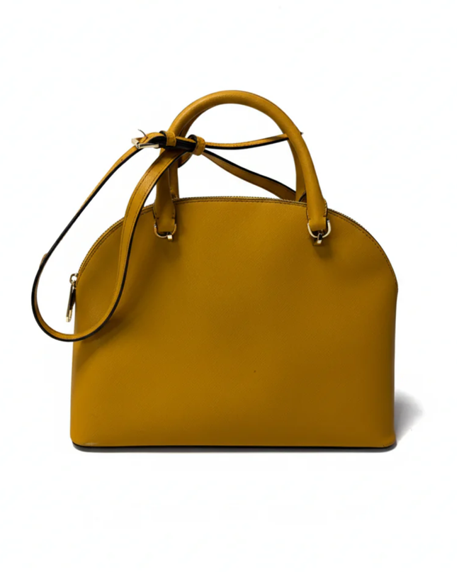Michael Kors Yellow Saffiano Leather Dome Satchel Bag
