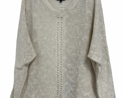 ROXY Cream Open Knit Relaxed Cardigan
