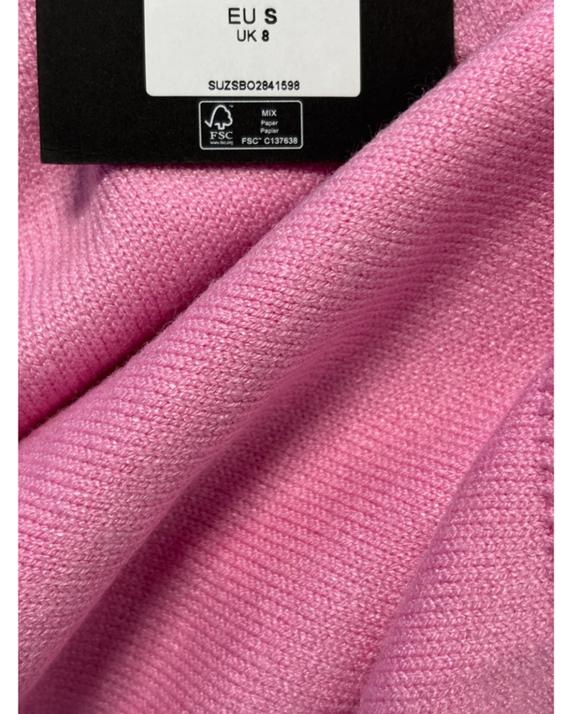 Y.A.S Pink Crew Neck Ribbed Hem Knit Sweater W/Tags