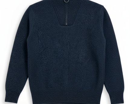 Barbour Half-Zip Textured Knit in Navy Sweater
