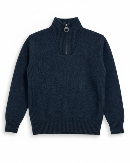 Barbour Half-Zip Textured Knit in Navy Sweater