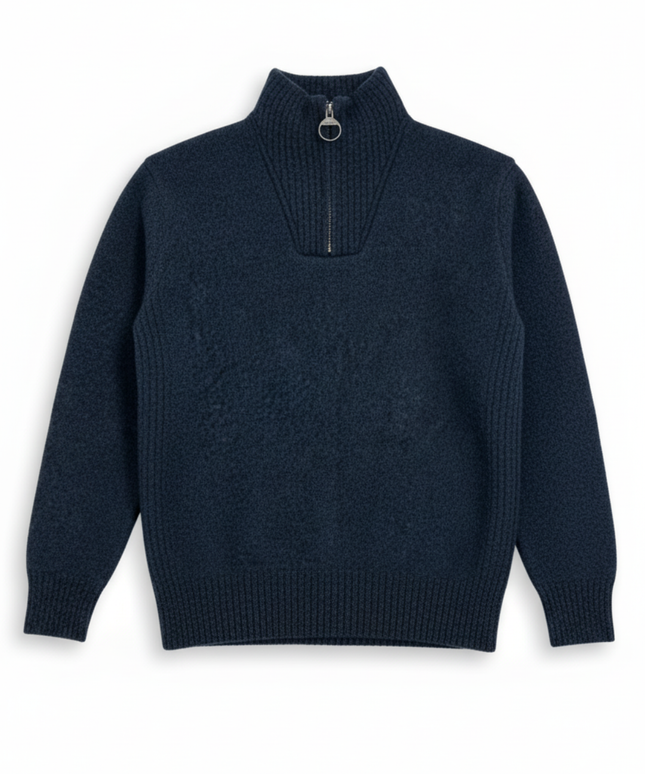 Barbour Half-Zip Textured Knit in Navy Sweater
